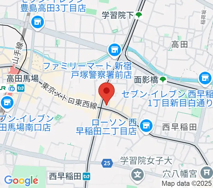 高田馬場新堀ギター音楽院の地図