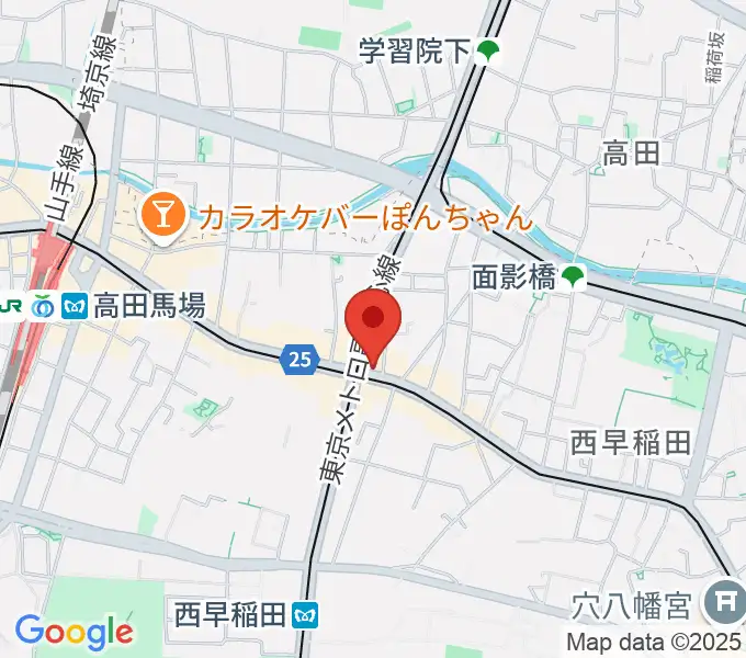高田馬場新堀ギター音楽院の地図