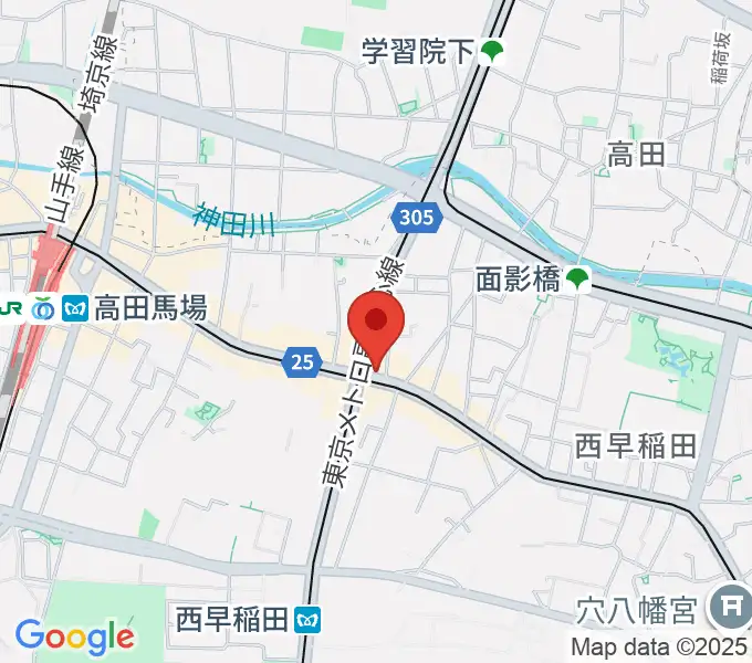 高田馬場新堀ギター音楽院の地図