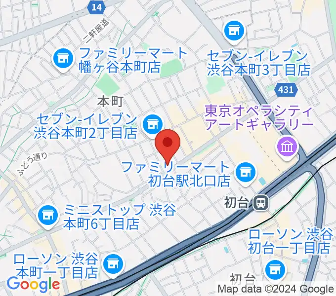 スタジオリリカの地図