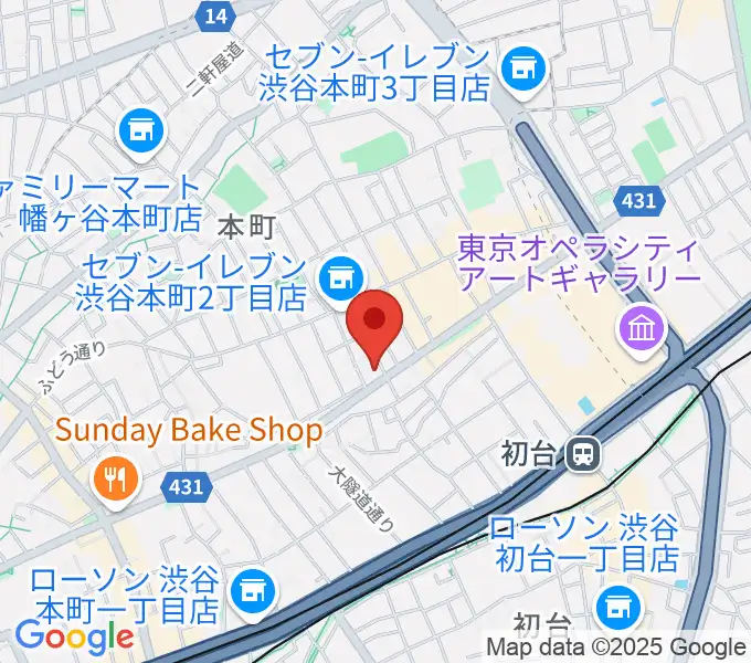 スタジオリリカの地図