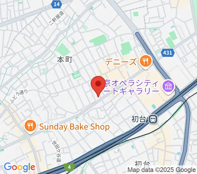 スタジオリリカの地図