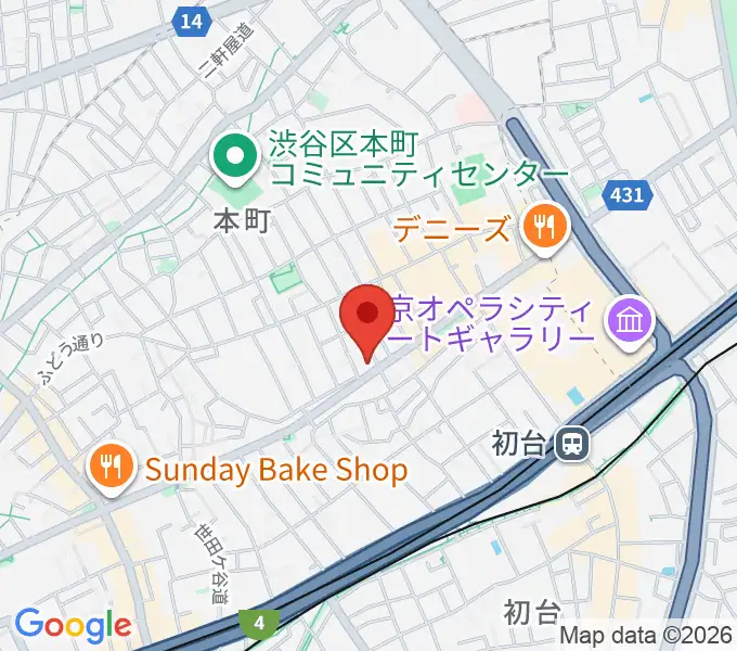 スタジオリリカの地図