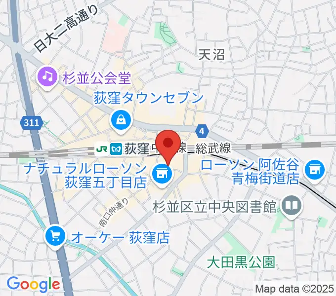 荻窪ミュージックセンターの地図