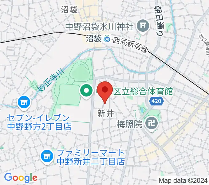 ヒロミュージックスクール沼袋校の地図