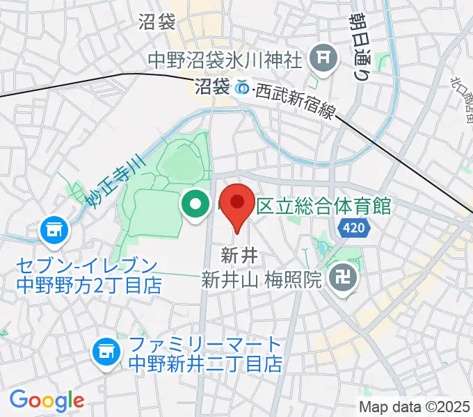 ヒロミュージックスクール沼袋校の地図