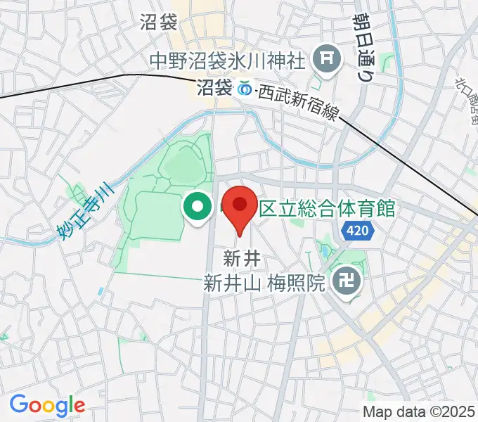 ヒロミュージックスクール沼袋校の地図