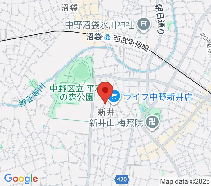 ヒロミュージックスクール沼袋校の地図