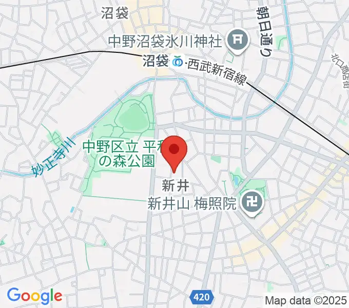 ヒロミュージックスクール沼袋校の地図