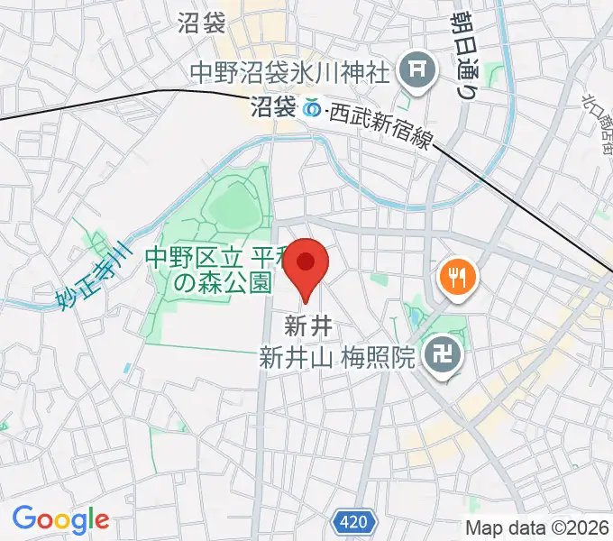 ヒロミュージックスクール沼袋校の地図
