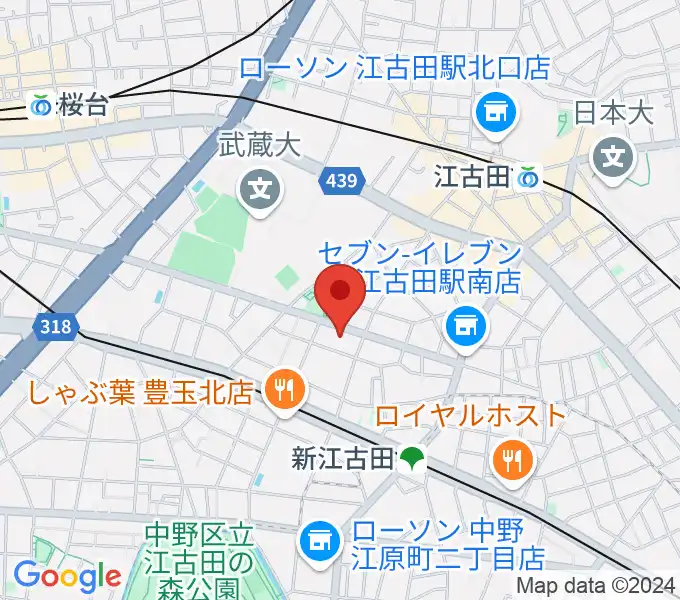 江古田Pスタジオの地図