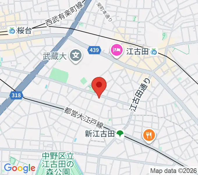 江古田Pスタジオの地図