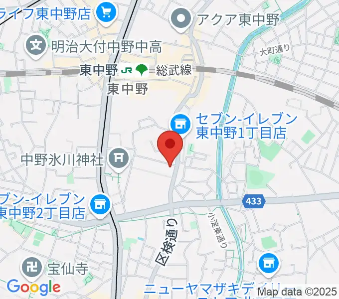 ミオンミュージックスクール東中野教室の地図
