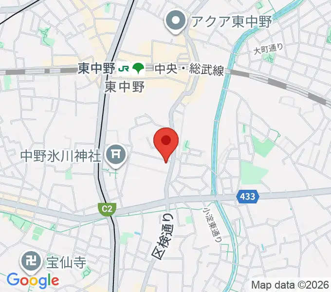 ミオンミュージックスクール東中野教室の地図