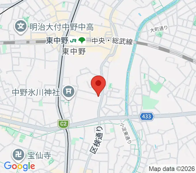 ミオンミュージックスクール東中野教室の地図