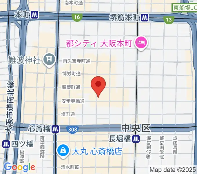 パワーサウンドスクウェアー大阪の地図