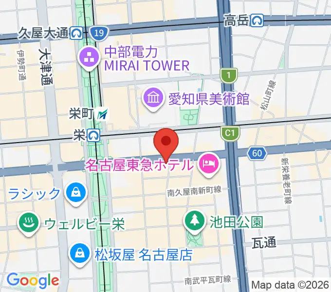 ボーカルスクールVOAT名古屋校の地図