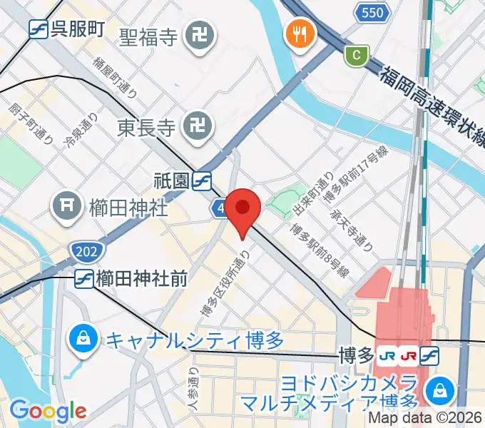 ボーカルスクールVOAT 福岡校の地図