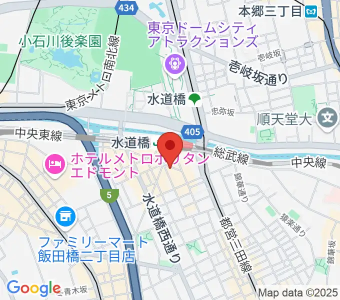 シブイオンガクスタヂオ飯田橋教室の地図