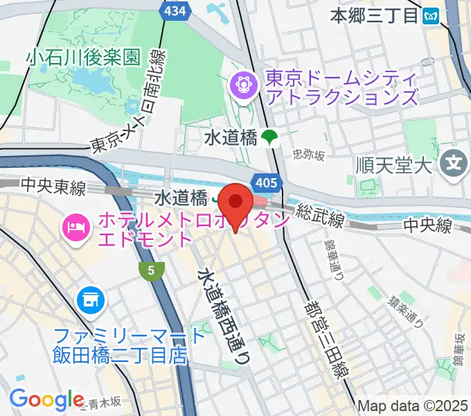 シブイオンガクスタヂオ飯田橋教室の地図
