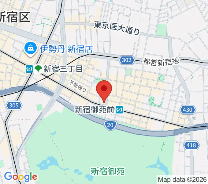 新宿御苑PAPERA(パペラ)の地図