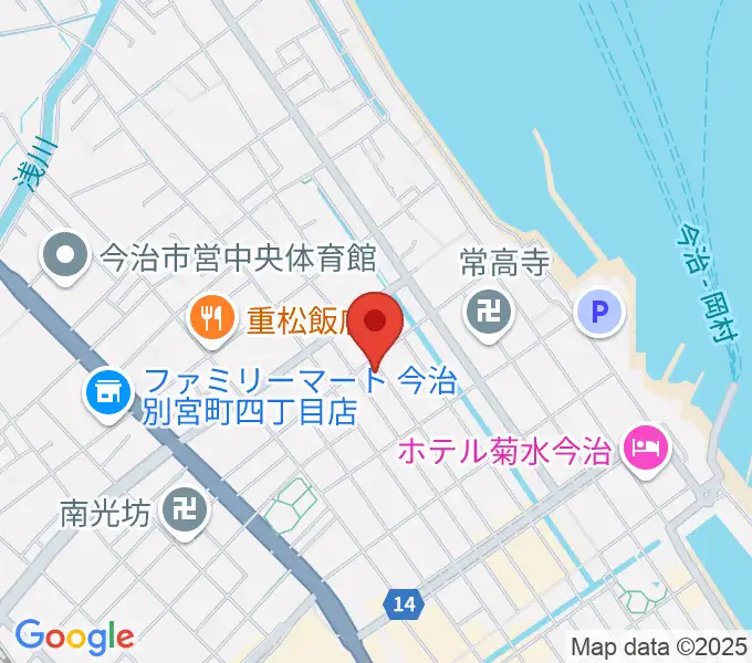 河上楽器店の地図