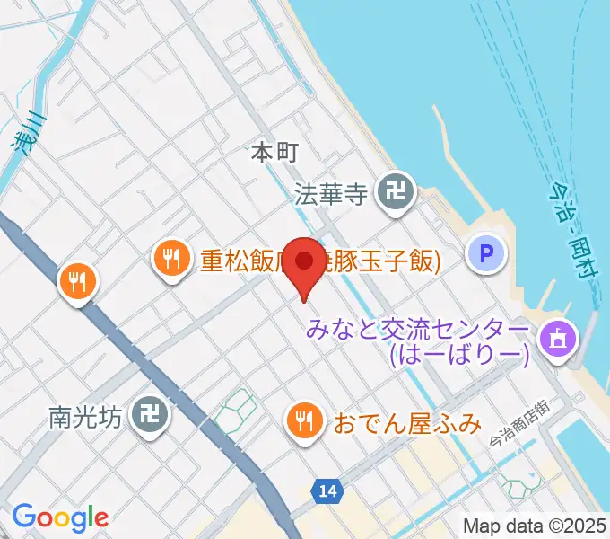 河上楽器店の地図