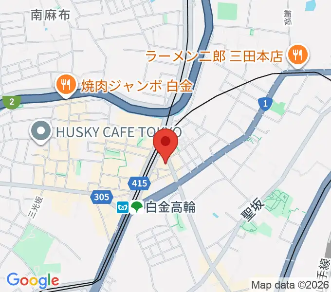 ナムラ白金高輪ピアノ教室の地図