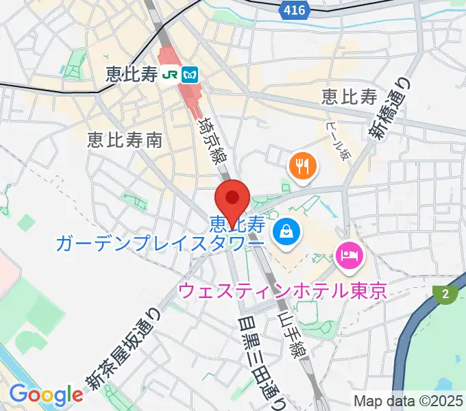 岡弘祠フラメンコギター教室の地図