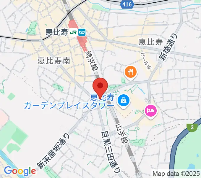 岡弘祠フラメンコギター教室の地図