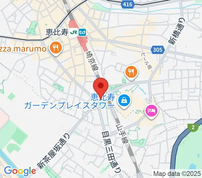 岡弘祠フラメンコギター教室の地図