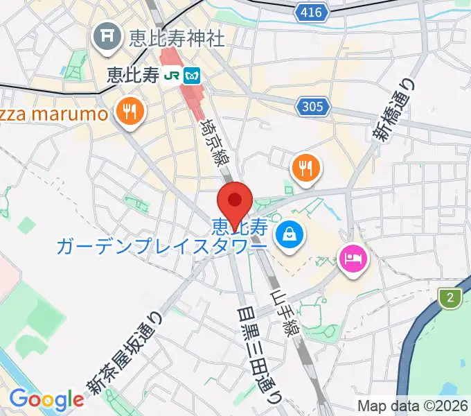 岡弘祠フラメンコギター教室の地図