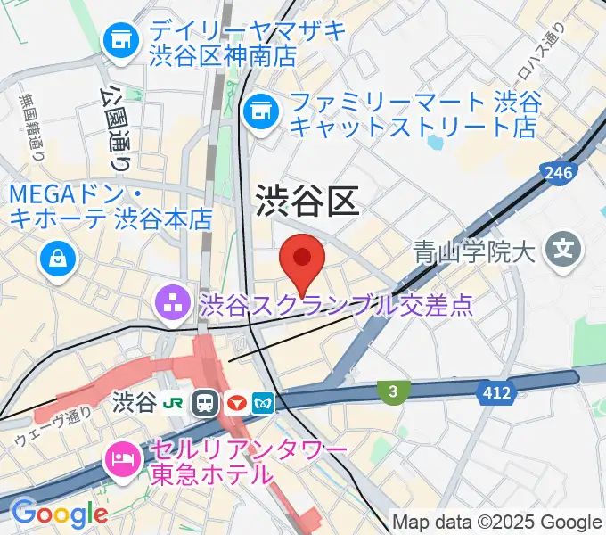 パワフルヴォイスヴォーカルスクール渋谷校の地図