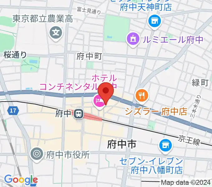 東京府中ギター教室の地図