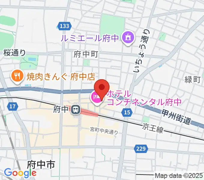 東京府中ギター教室の地図