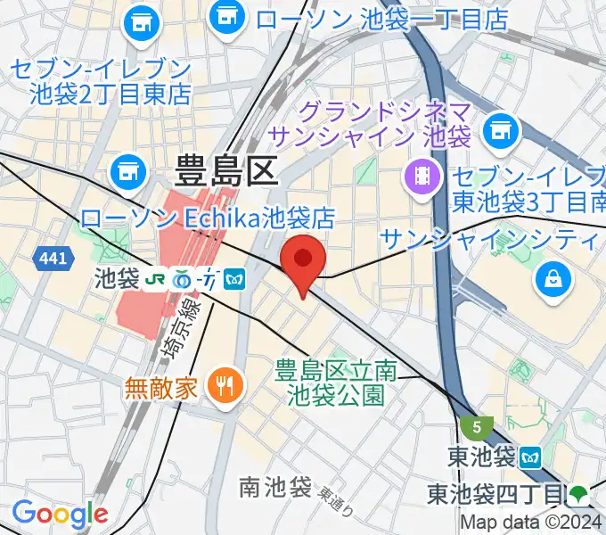 IMC池袋音楽学院の地図