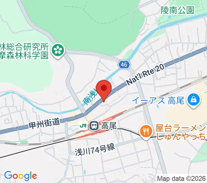 高尾みどり館 音楽教室の地図