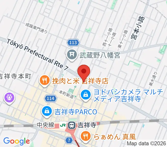 丸石楽器店の地図