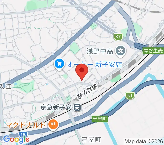 Yuki音楽教室の地図