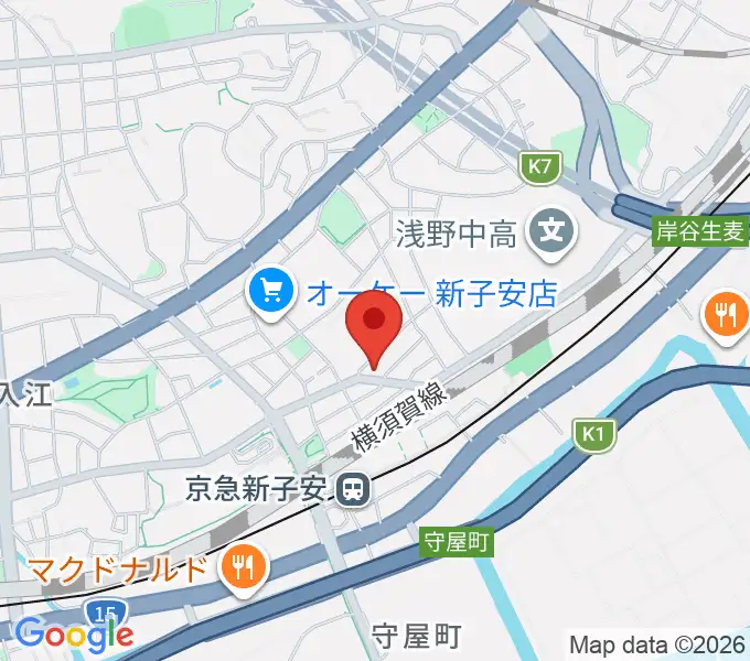 Yuki音楽教室の地図