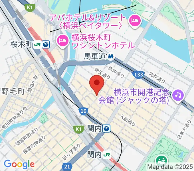 横浜エアジンの地図