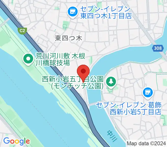 砂田ピアノ調律事務所の地図