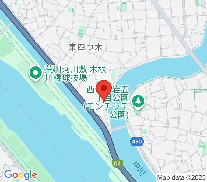 砂田ピアノ調律事務所の地図