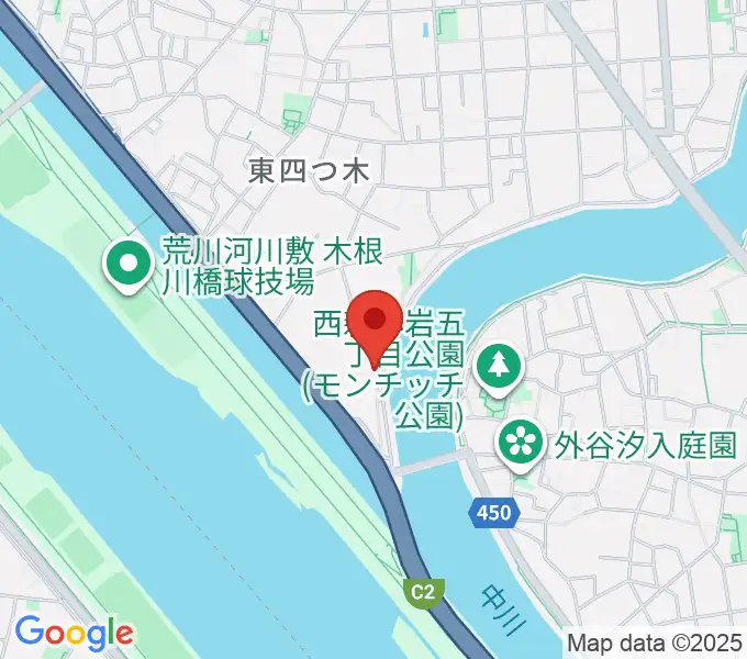 砂田ピアノ調律事務所の地図