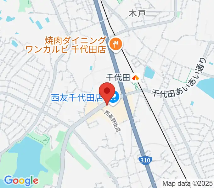 ニシバタ楽器の地図