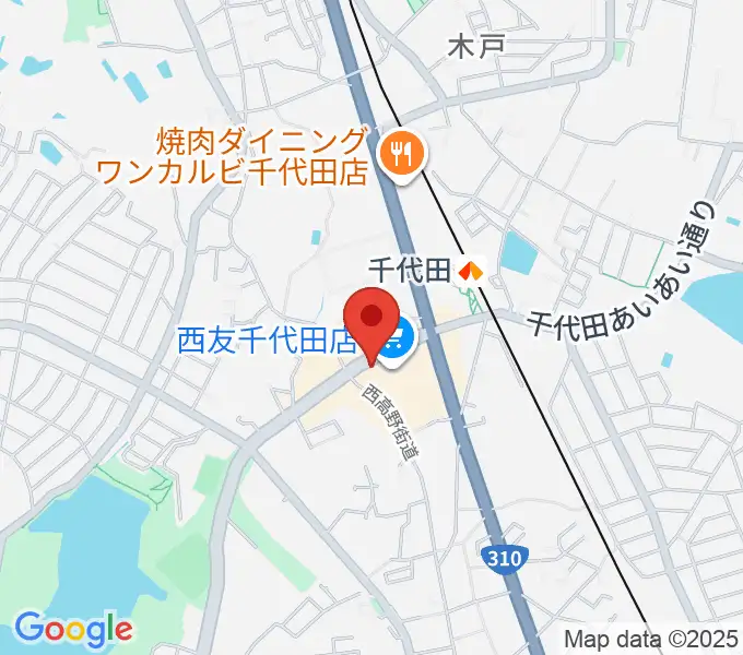 ニシバタ楽器の地図