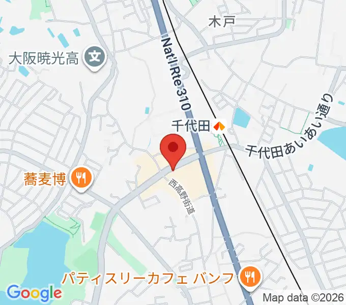 ニシバタ楽器の地図