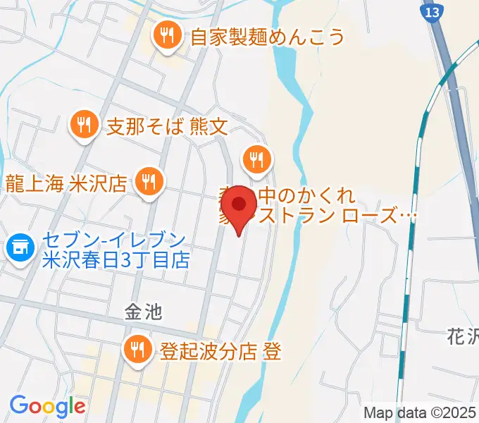 音楽アズム舘 米沢店の地図