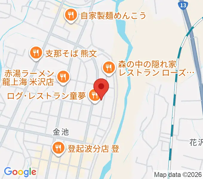 音楽アズム舘 米沢店の地図