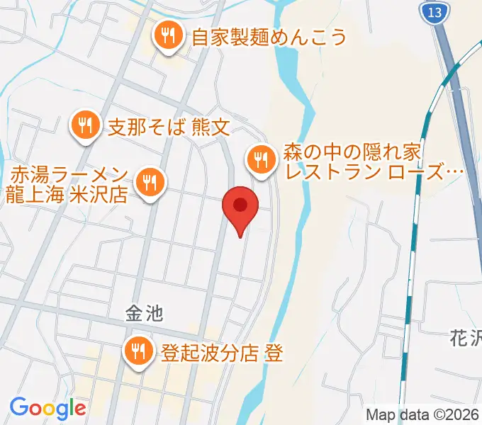音楽アズム舘 米沢店の地図